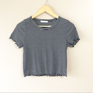Caution to the Wind Striped Crop Top